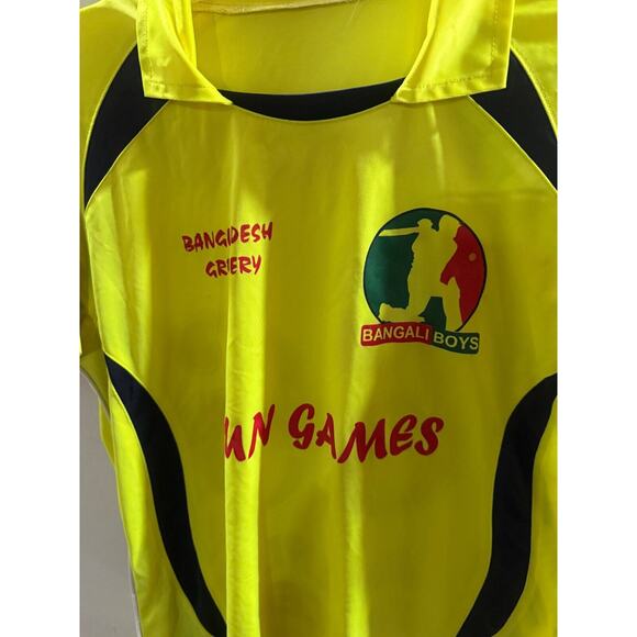Bangladesh Bangali Mens Afridi 66 Billal Grocery Jersey Yellow Collared Soccer - Picture 5 of 6